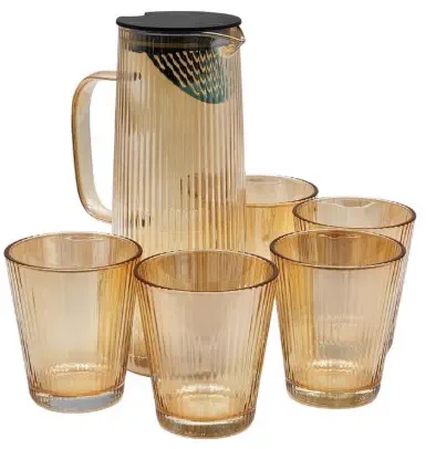 7811 KIT JARRA C/6 VASOS VIDRIO AMBA1,25L
