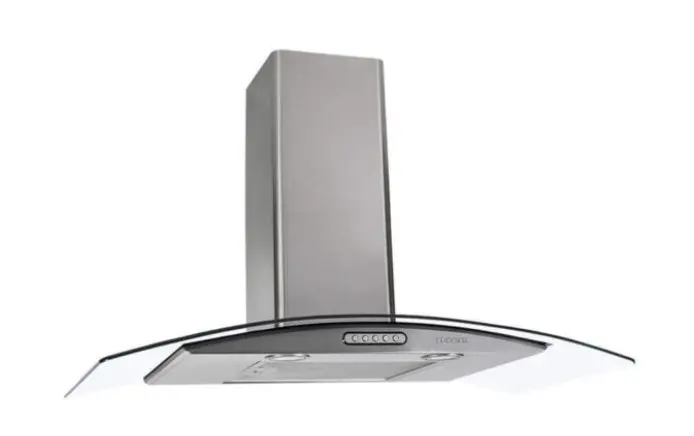 CAMPANA ISLA VIDRIO CURVO FOGATTI 90 CM