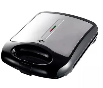 SANDWICHERA TOKYO P/ 4 PANES TRIANGULO INOX/NEGRO