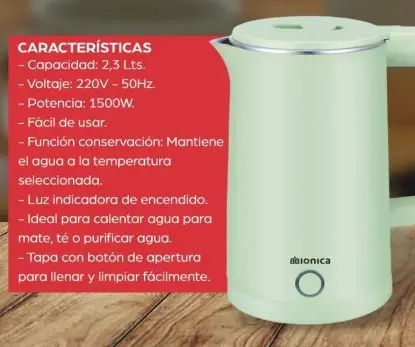 HERVIDORA BIONICA 2.3 LTS MANIJA CUADRADA VERDE CL